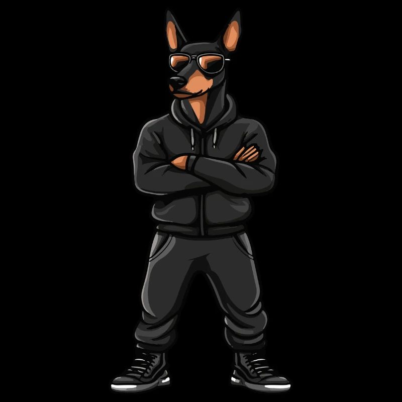 dobermann hund comic