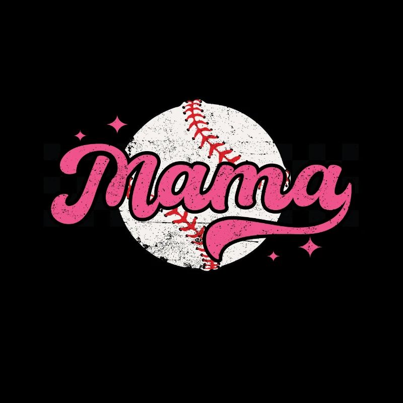 Karierter Baseball-Mama-Muttertag