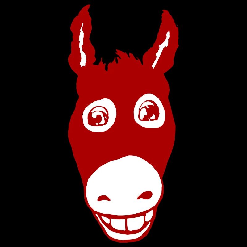 Lächelnder Esel rot