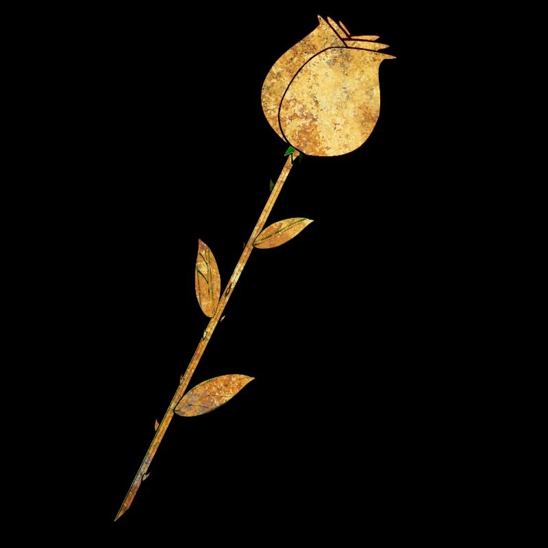 Fleur rose dorée