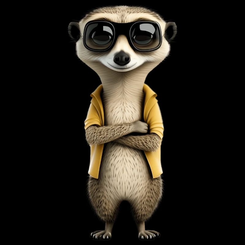Suricate cool avec lunettes de soleil et veste
