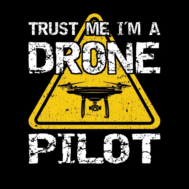 Drone with warning sign Drone flyer