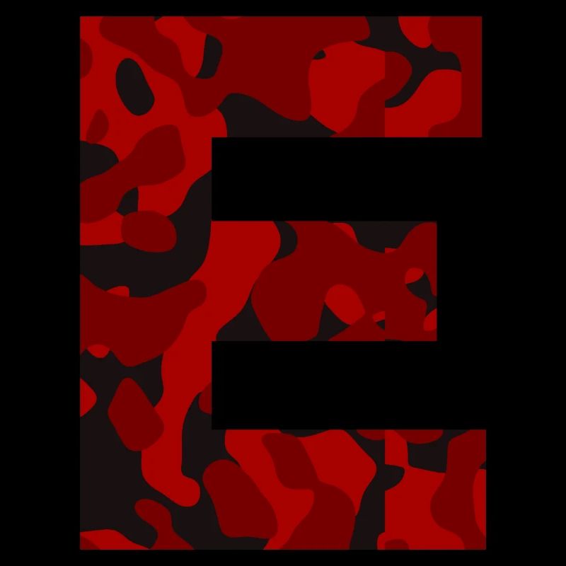 Letter E Red Camo Design