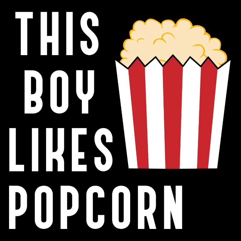 Garçon aime le pop-corn et regarder des films