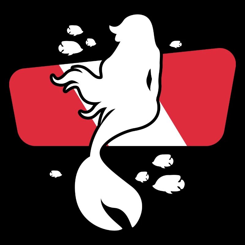 Drapeau de plongée drôle - sirène plongeuse