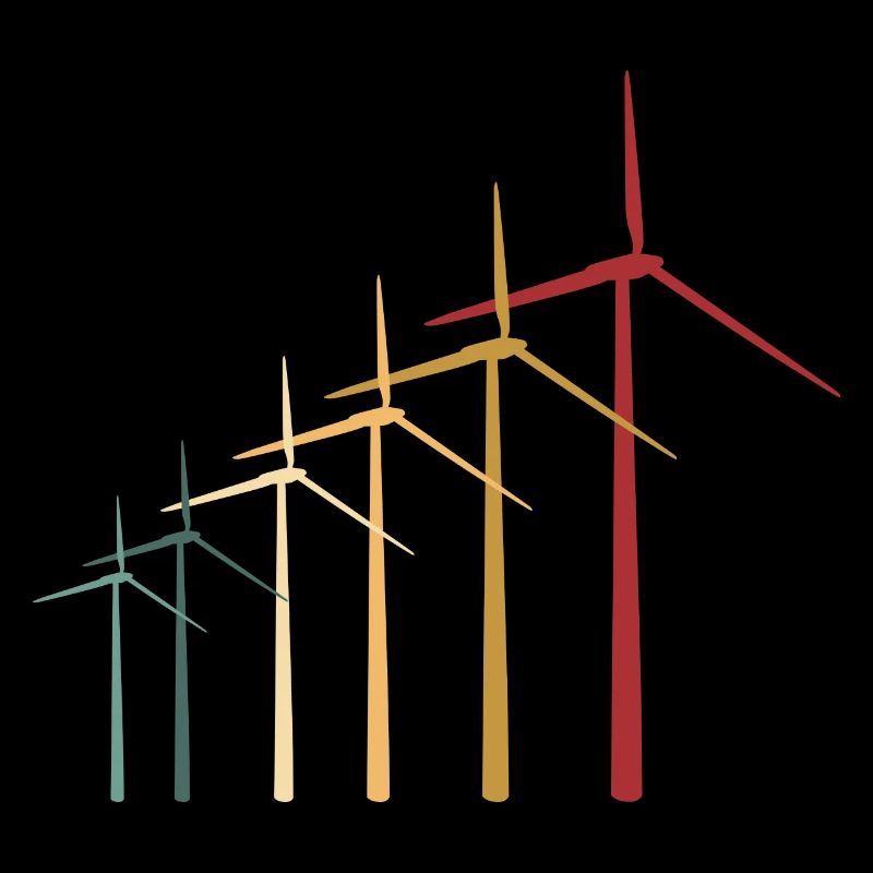 Retro Background Wind Power Lover Renewable Energy
