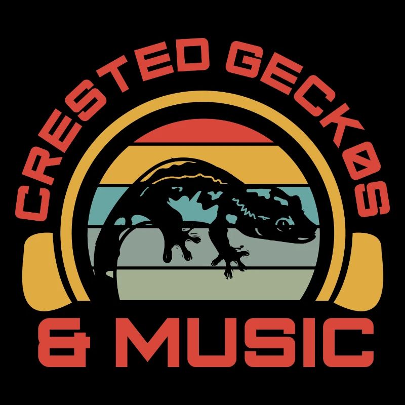 Geckos et notes de musique Musicien Clef Crested