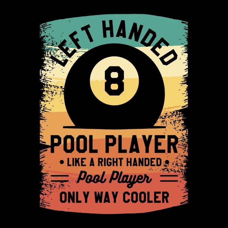 Linkshändiger Poolspieler wie ein rechtshändiger Pool