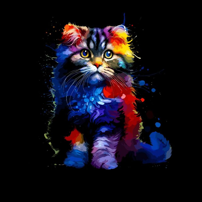 Splash Art coloré American Curl