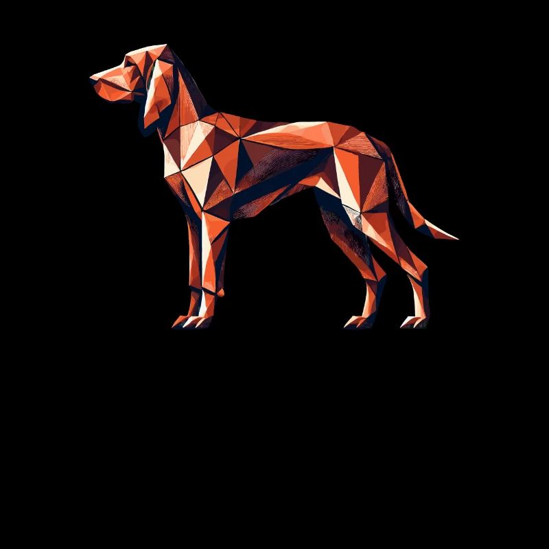 Geometric Art Redbone Coonhound