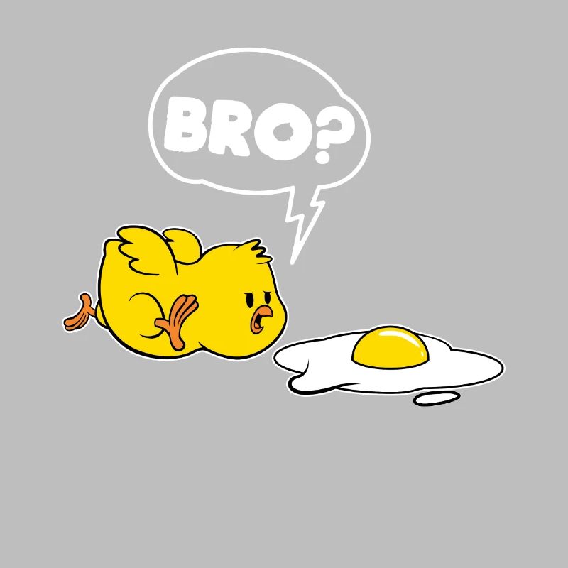 Funny chick and eggs