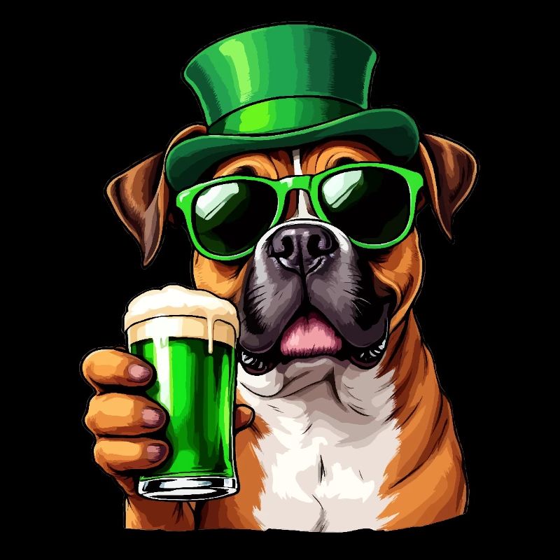 Boxer St. Patricks Day Bier Outfit Hunde