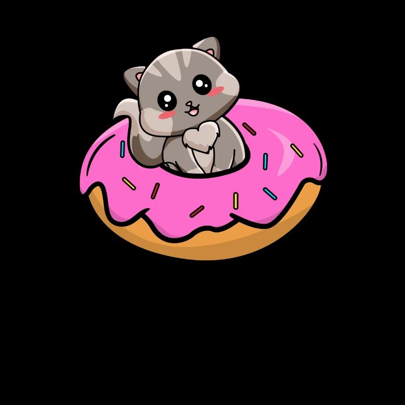 Kitty sitting inside a donut - Gray Tabby Cat