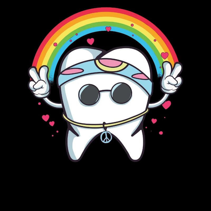 Cute Hippie Tooth Dentist Gift