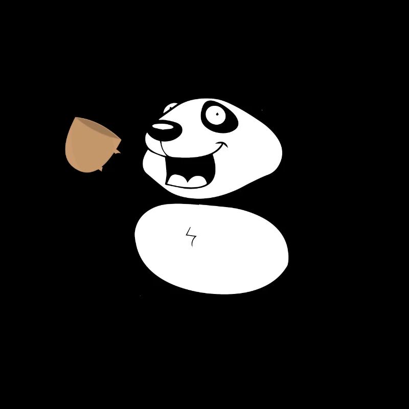 Panda mit Kaffee aufgeregt Koffein Schock