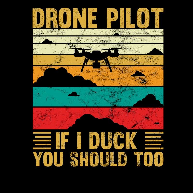 Drone pilot funny retro sky hobby pilot vintage
