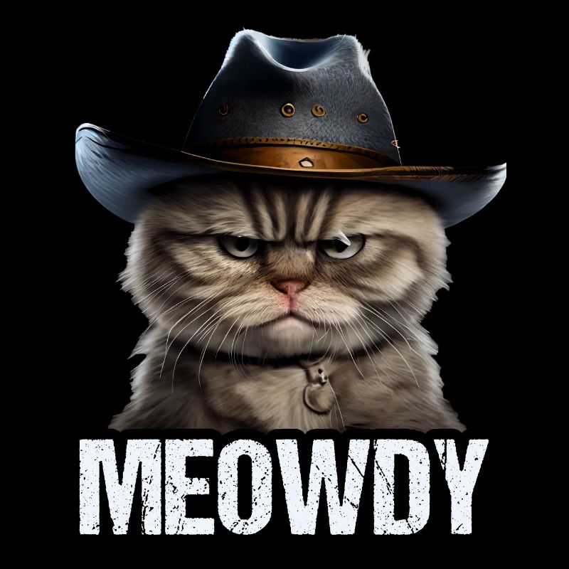 Meowdy Funny cat Meme for Cat Lovers