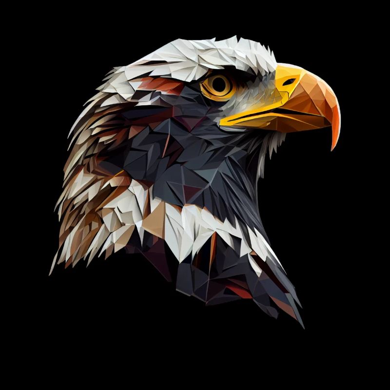 Cooles Polygon Design Mit Einem Weißkopfseeadler