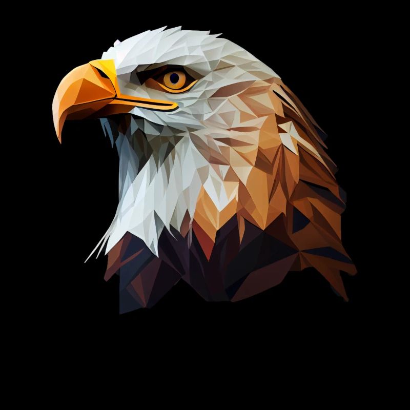 Cooles Polygon Design Mit Einem Weißkopfseeadler