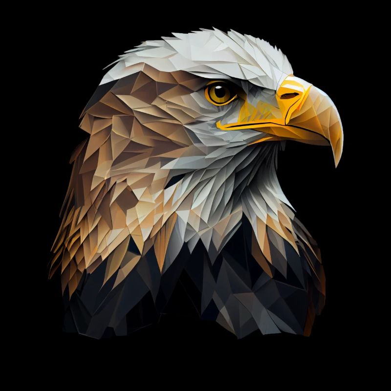 Cooles Polygon Design Mit Einem Weißkopfseeadler