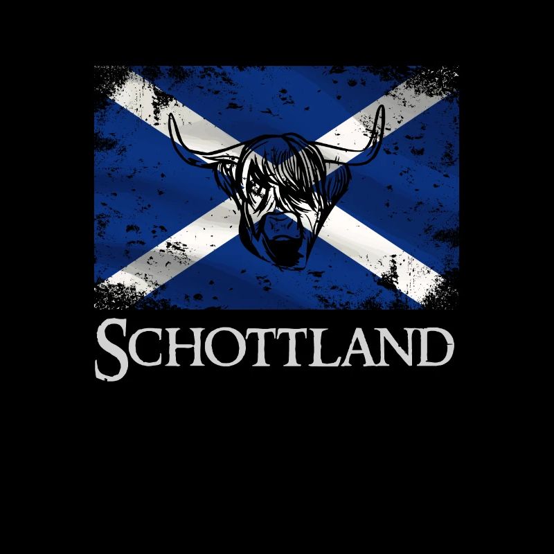 Highland Cattle Scottish Flag Gift