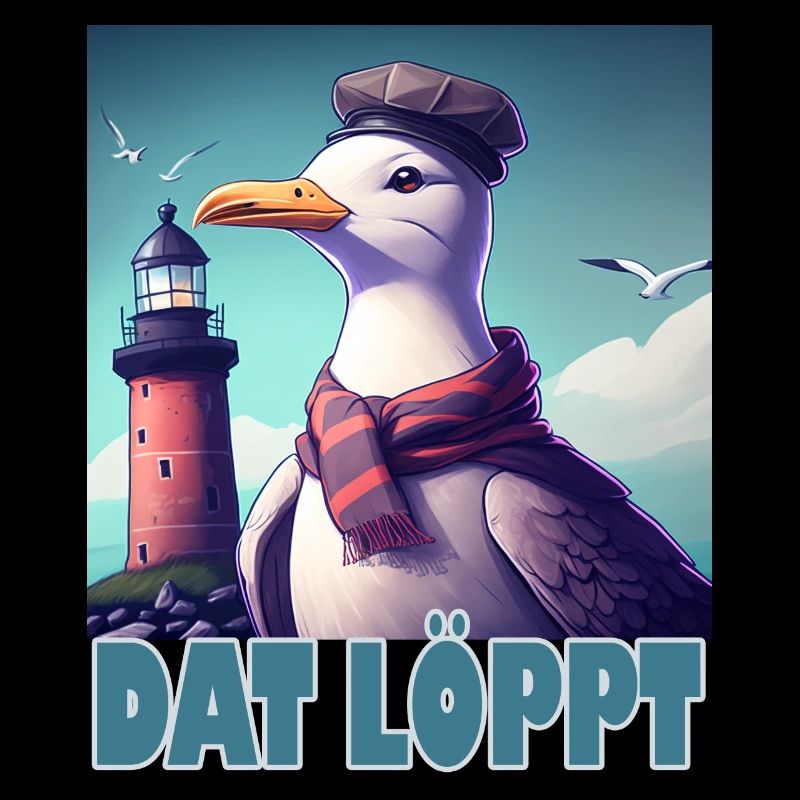 Dat Löppt Möwe Leuchtturm Meer Plattdeutsch Norden
