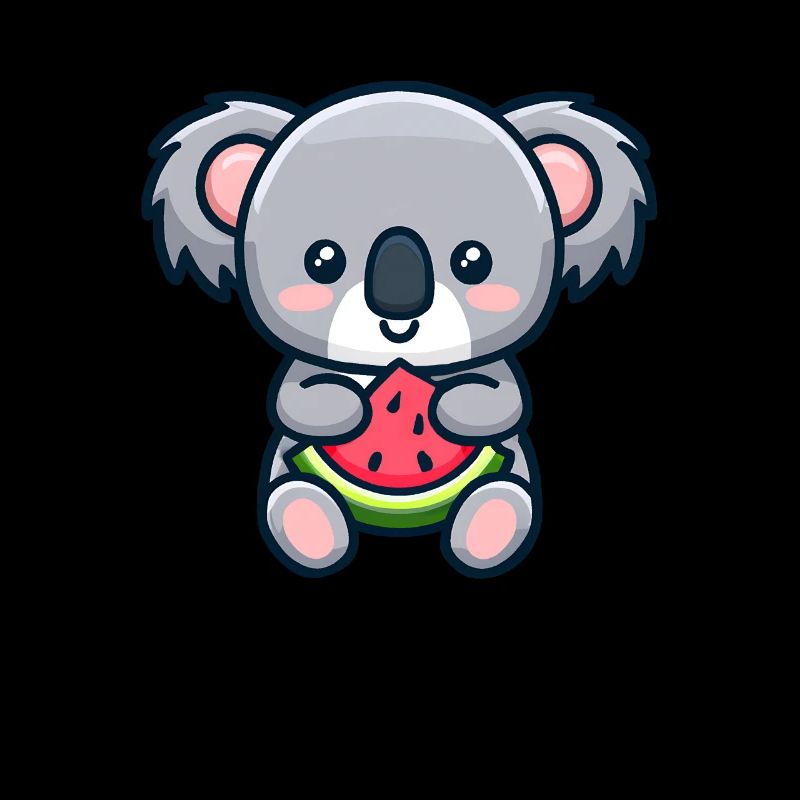 Le koala sucré mange de la pastèque rouge