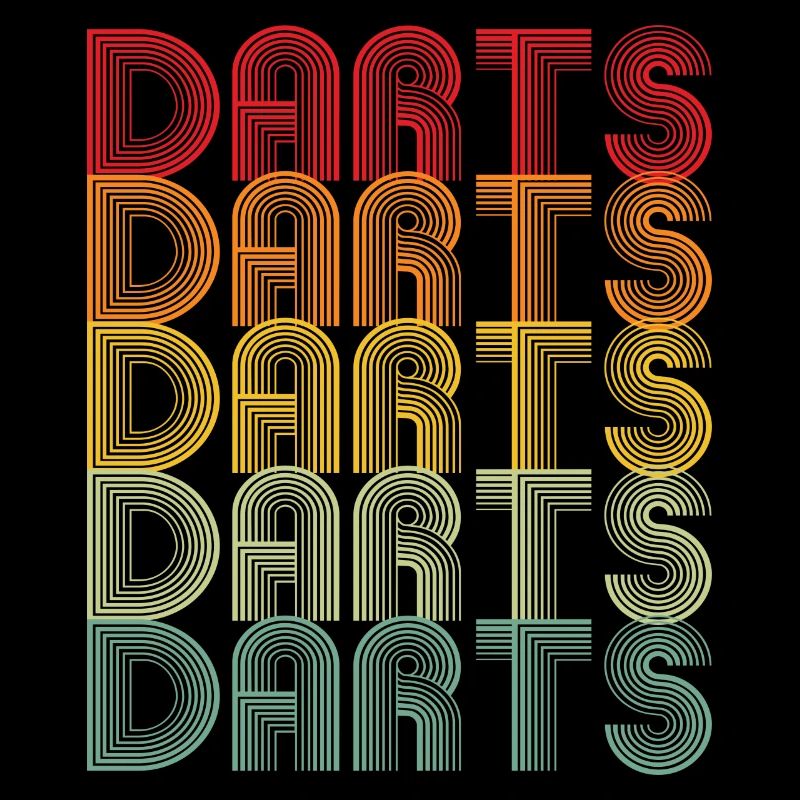 Conception de fléchettes rétro colorées