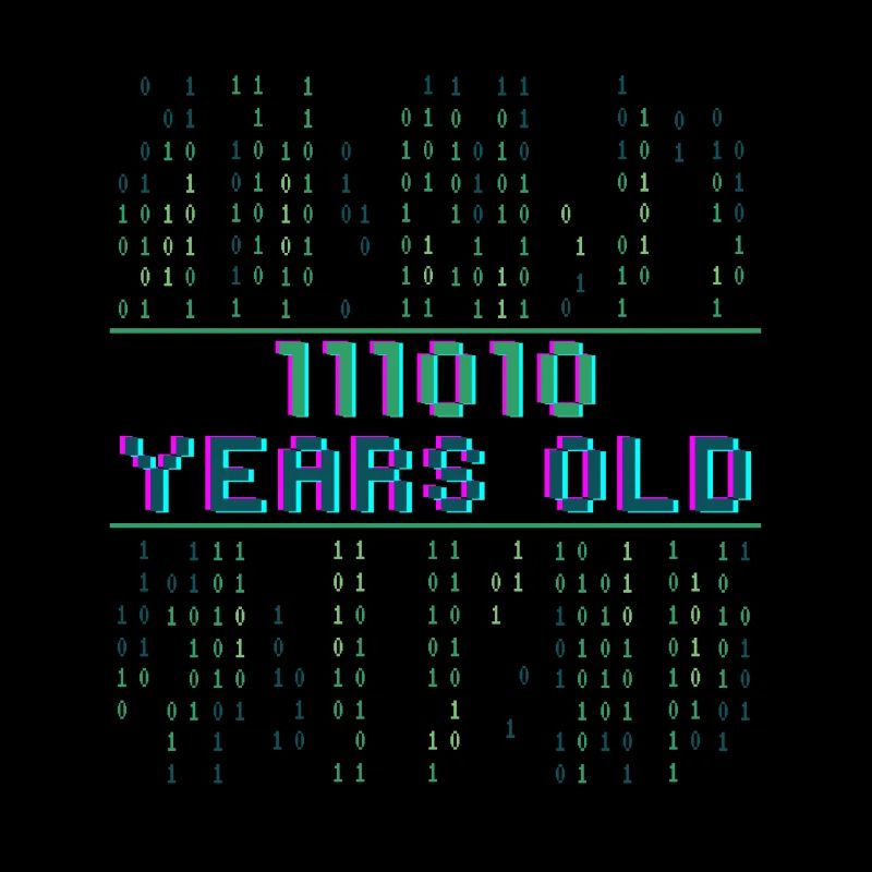 58. Geburtstag 58 Jahre alt Binärcode Informatik