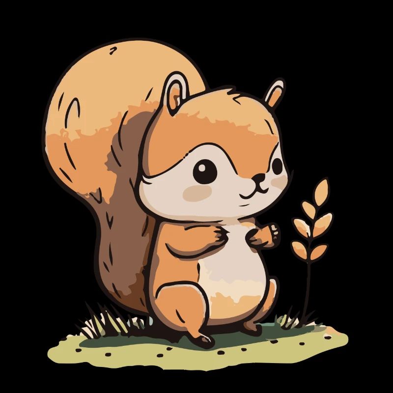 Eichhoernchen Écureuil Bande dessinée Mignon Kawaii 3