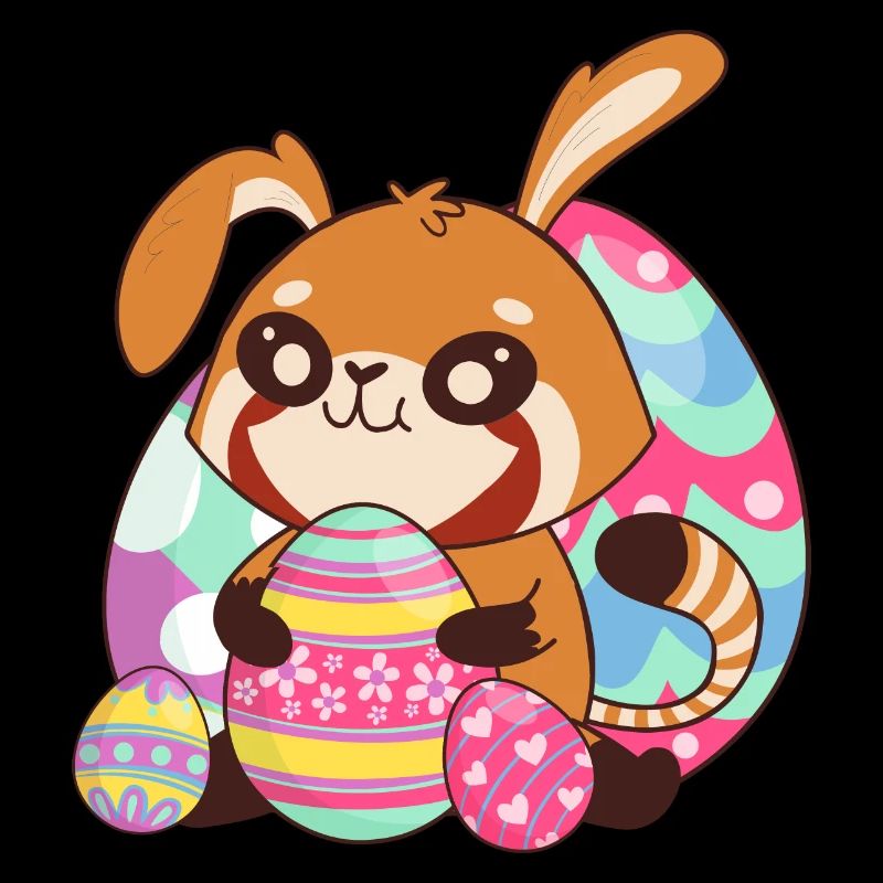 Lapin de Pâques Panda Rouge