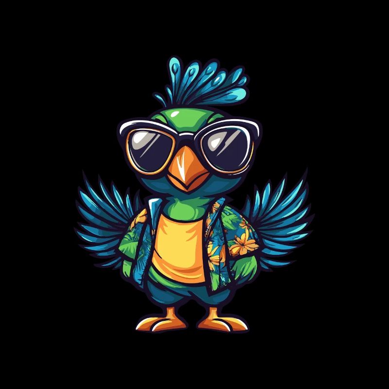 Pfau Vogel Comic Cool Sommer