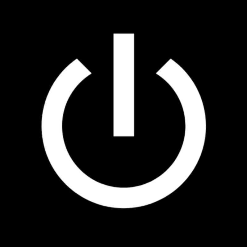 Bouton de démarrage bouton d'alimentation blanc sur interrupteur noir