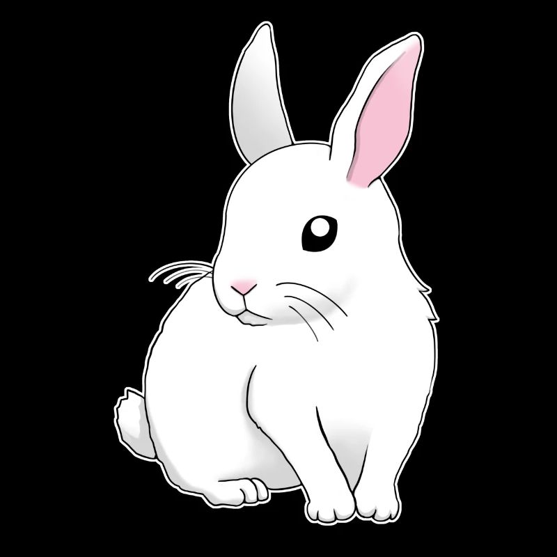 weißer Hase sitzend