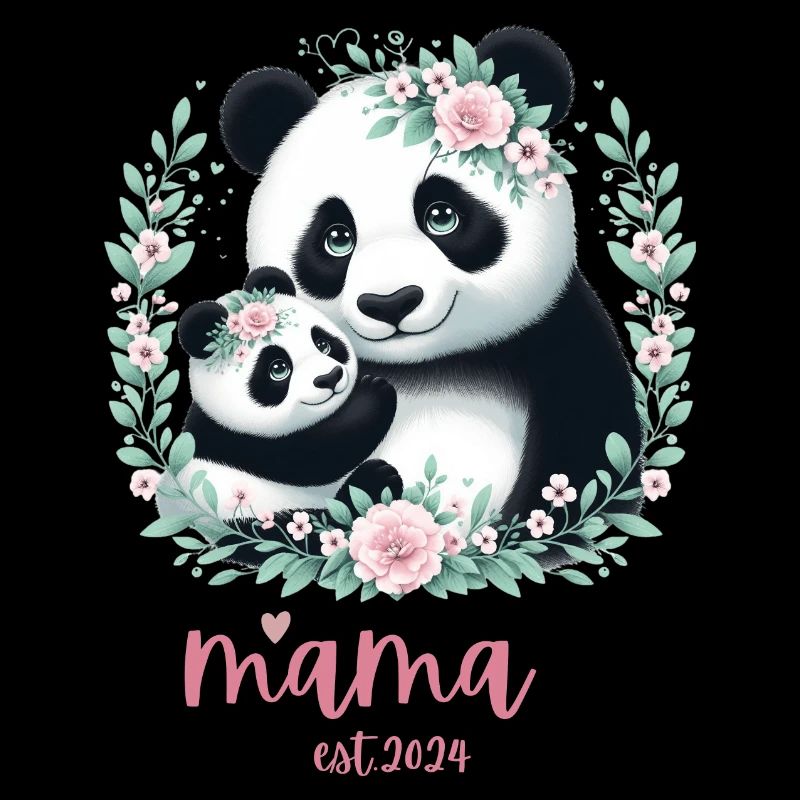 Mama est 2024 I Panda Bear Mum I First Time Mom