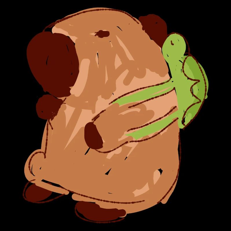 Capybara,sac à dos,tortue,capybara