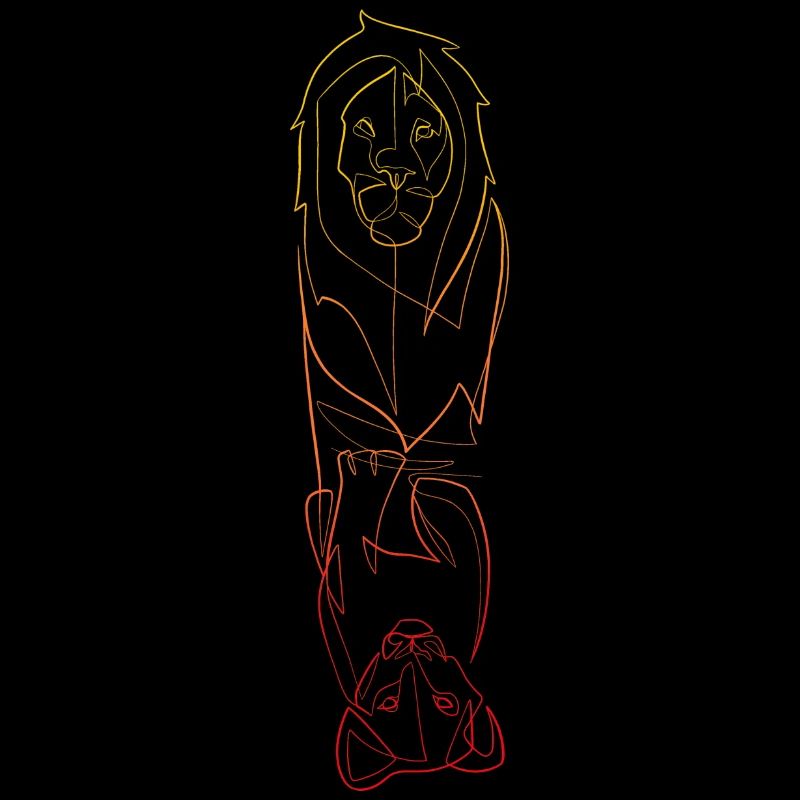 Lion & Lionceau lineart