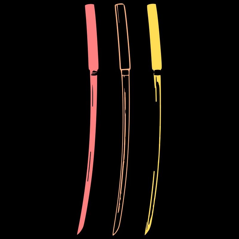 Shirasaya katana trois couleurs retro Ronin épée