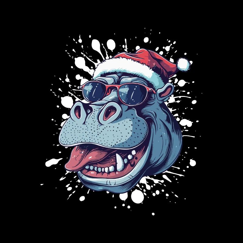 Nilpferd Weihnachten Lustig