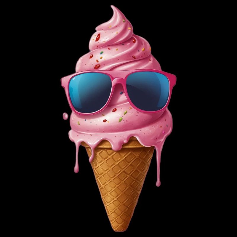 Cooles Eis am Stiel mit Sonnenbrille