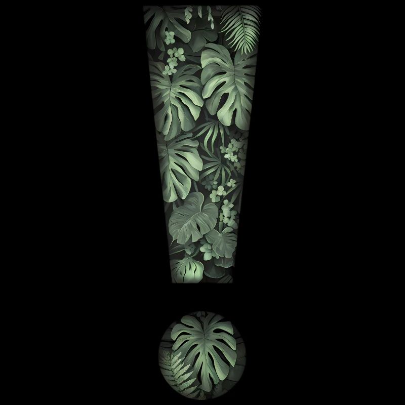 exclamation mark tropical plants jungle