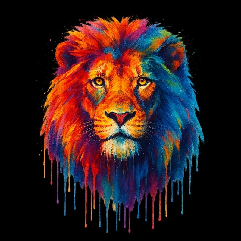 Lion multicolore