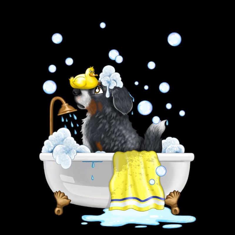 Bathing fun with dog soap bubbles