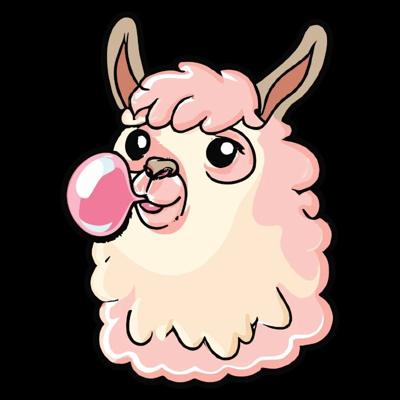 Lama mit Bubblegum