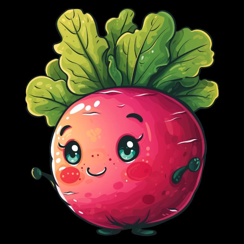 Radieschen fröhlicher Comic Stil