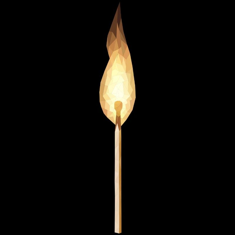 Polyart allumette en feu