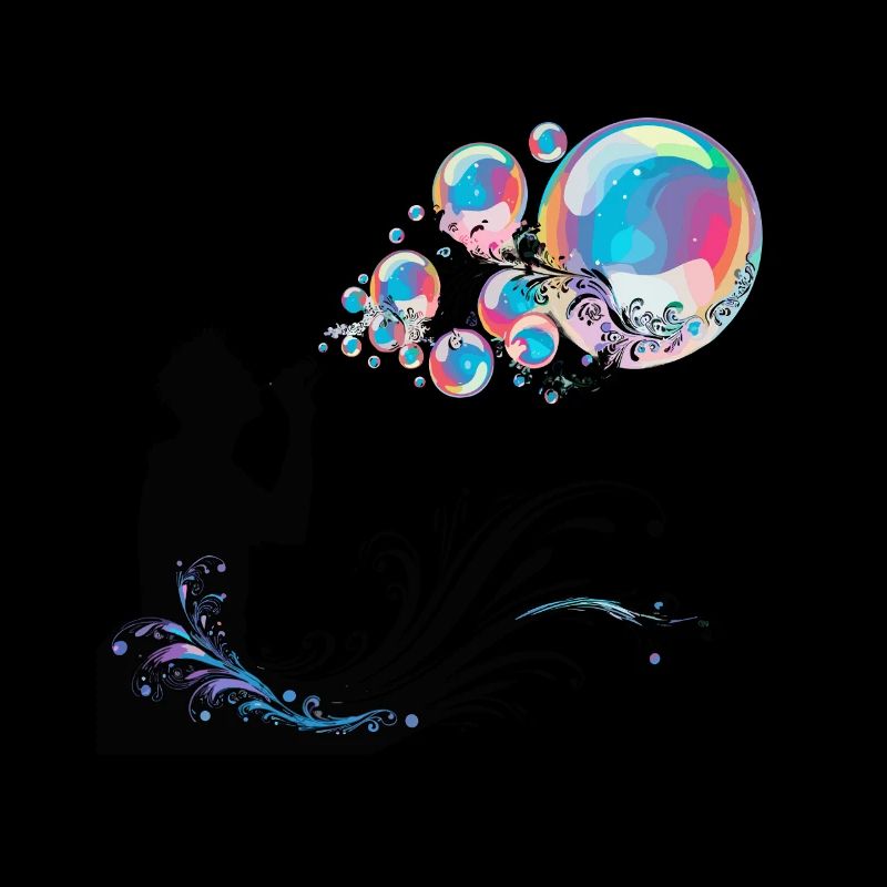 Colored soap bubbles fantasy and magic for