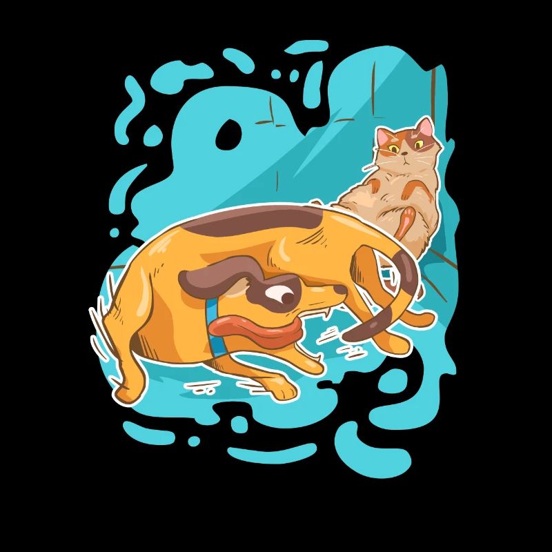 Cadeau de meme de chien drôle de graisse de chat