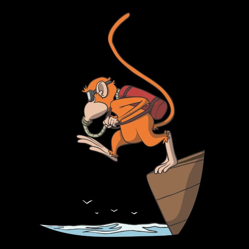 Taucher springt vom Boot Geschenk Idee