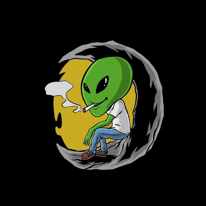 Alien Zigarette Rauchen Kiffen Weed